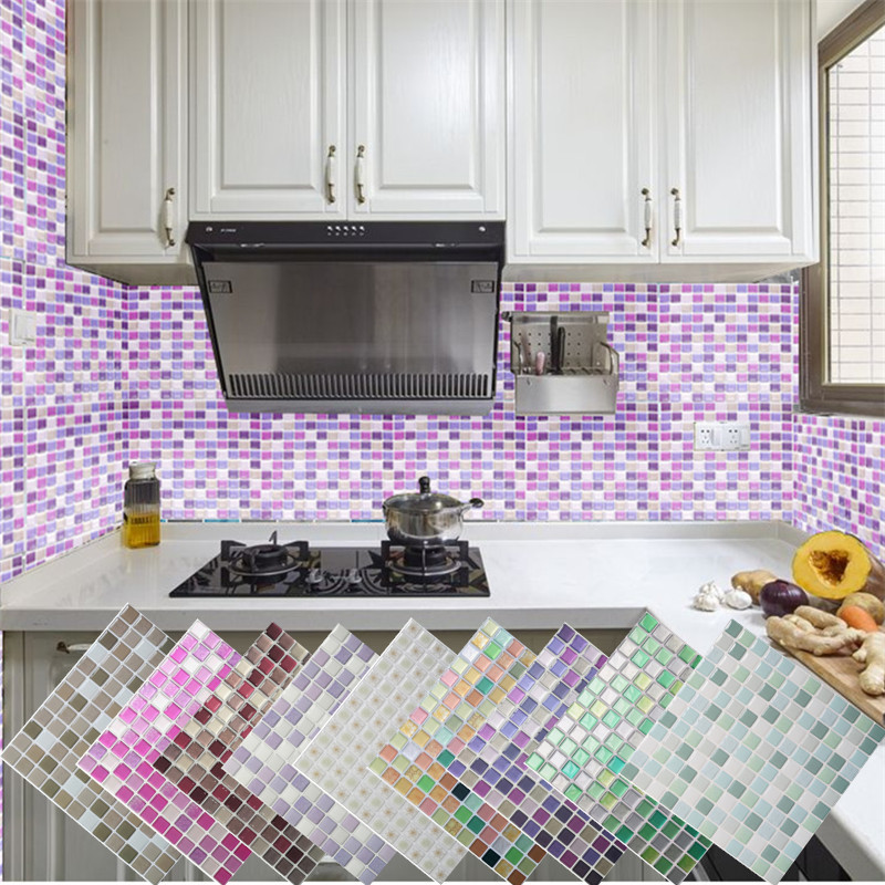 Home Bathroom Tiles Design - Autocollant Mural mosaïque 3D en vinyle