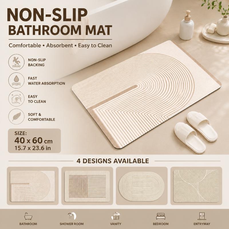 Non Slip Bath Mat - Tapis de bain en diatomite rayé
