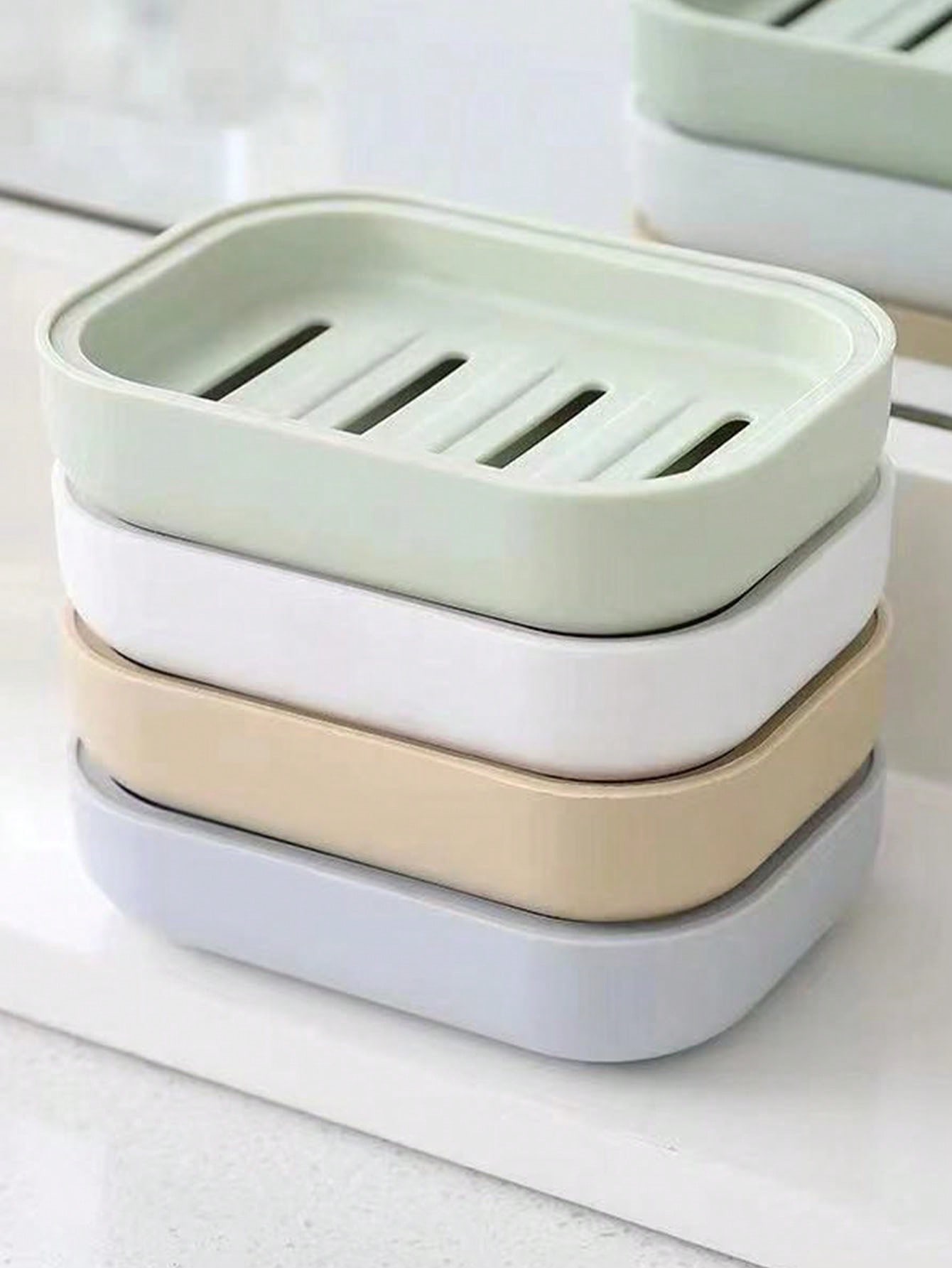 Home Essentials Bathroom Accessories - Porte-savon simple, plateau égouttoir pour savon,