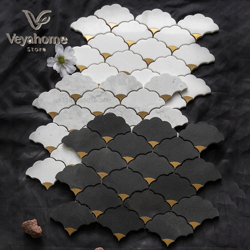 Mosaïque murale en marbre natu - Home Bathroom Tiles Design avis et prix
