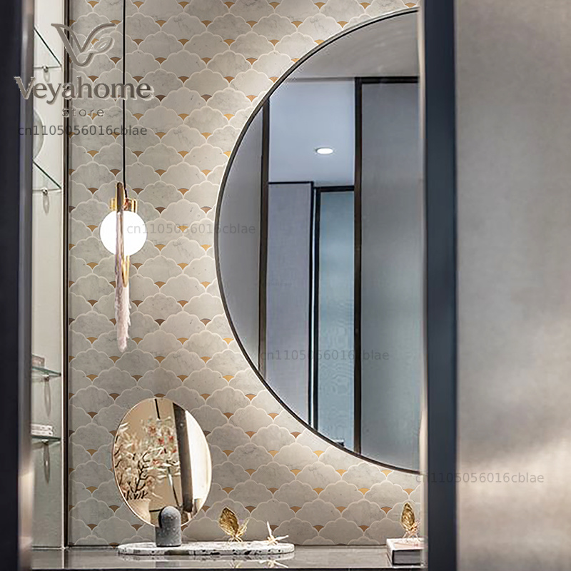 Mosaïque murale en marbre natu - Home Bathroom Tiles Design avis et prix