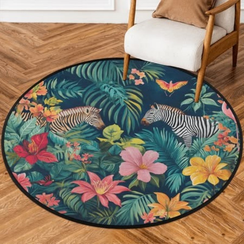 Tapis rond floral, motif de pe - Home Made Bathroom Vanity avis et prix