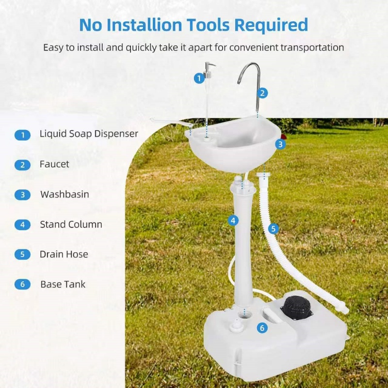 Évier de camping portable 24L, - Soap Dispenser Pump avis et prix
