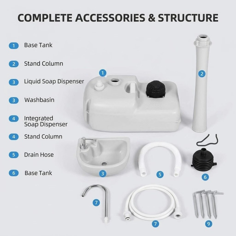 Évier de camping portable 24L, - Soap Dispenser Pump avis et prix